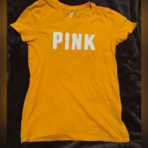 Victoria secret Pink yellow - orange and white cotton tee